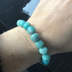 Amazonite gemstone crystal stretch bracelet